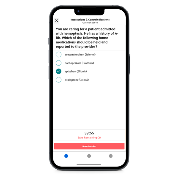UNA Test competency exam on mobile