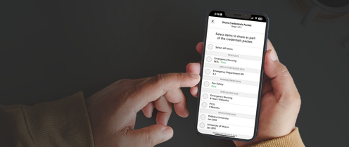 Healthcare professional using myUNA