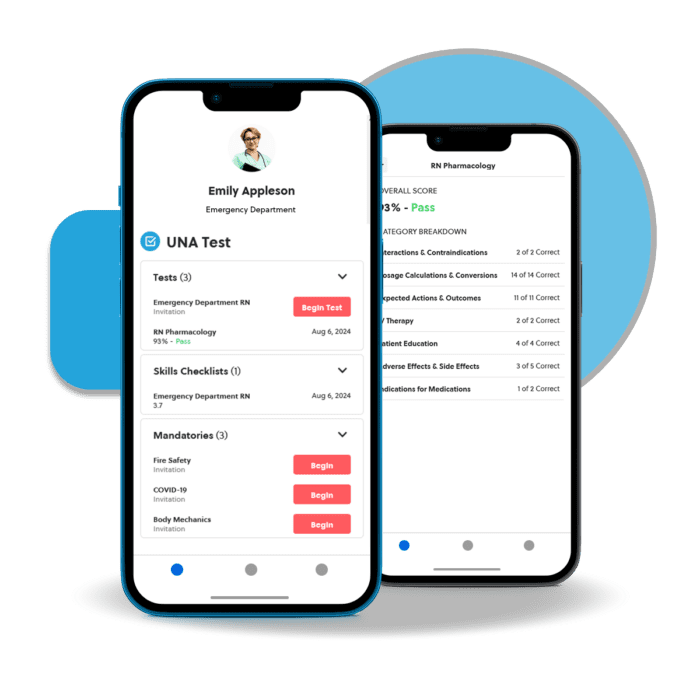 UNA Test – Emily Appleson profile with exams and checklists