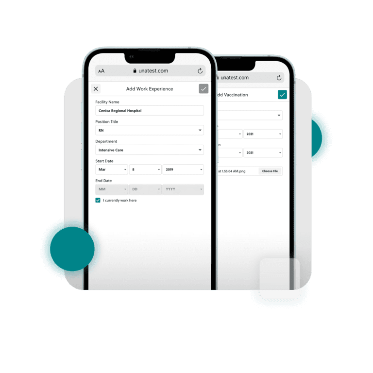 Adding work experience and vaccination in UNA Wallet